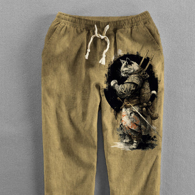 Men's Loose Casual Straight-leg 3D Printed High Waist Wide Leg Pants